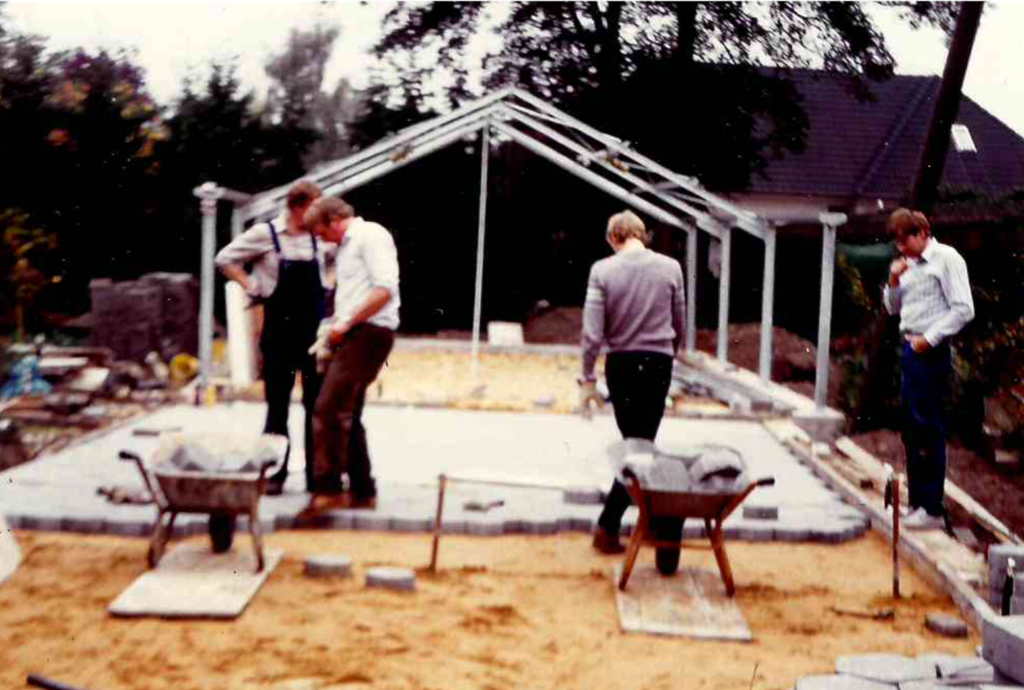 Bau des neuen Gewächshauses, 1986.